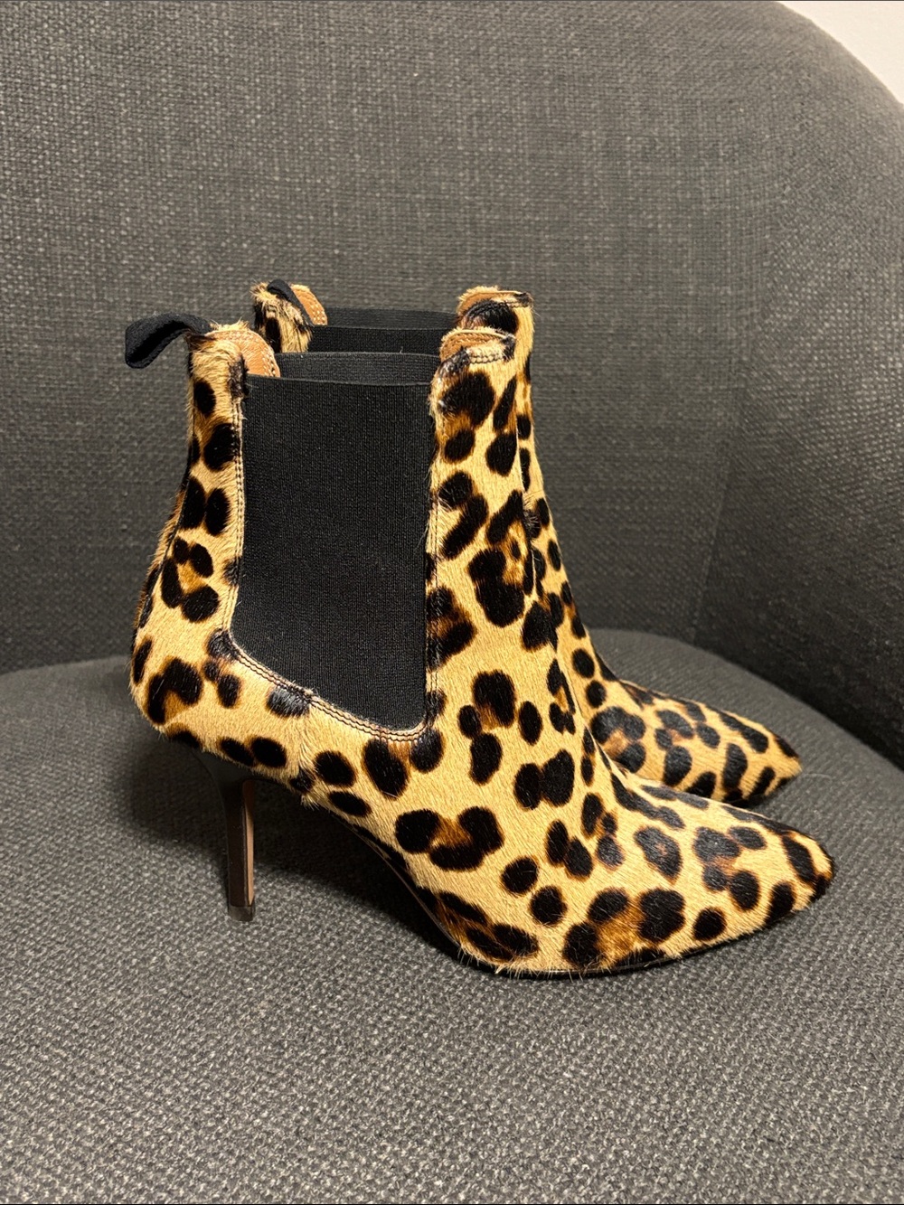 Polo Ralph Lauren leopard stiletto booties